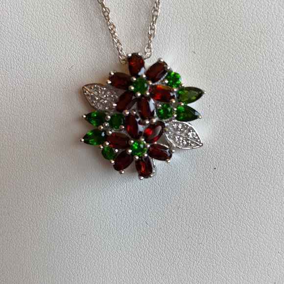 JTV Jewelry | Garnet And Chrome Diopside Pendant In Sterling | Poshmark